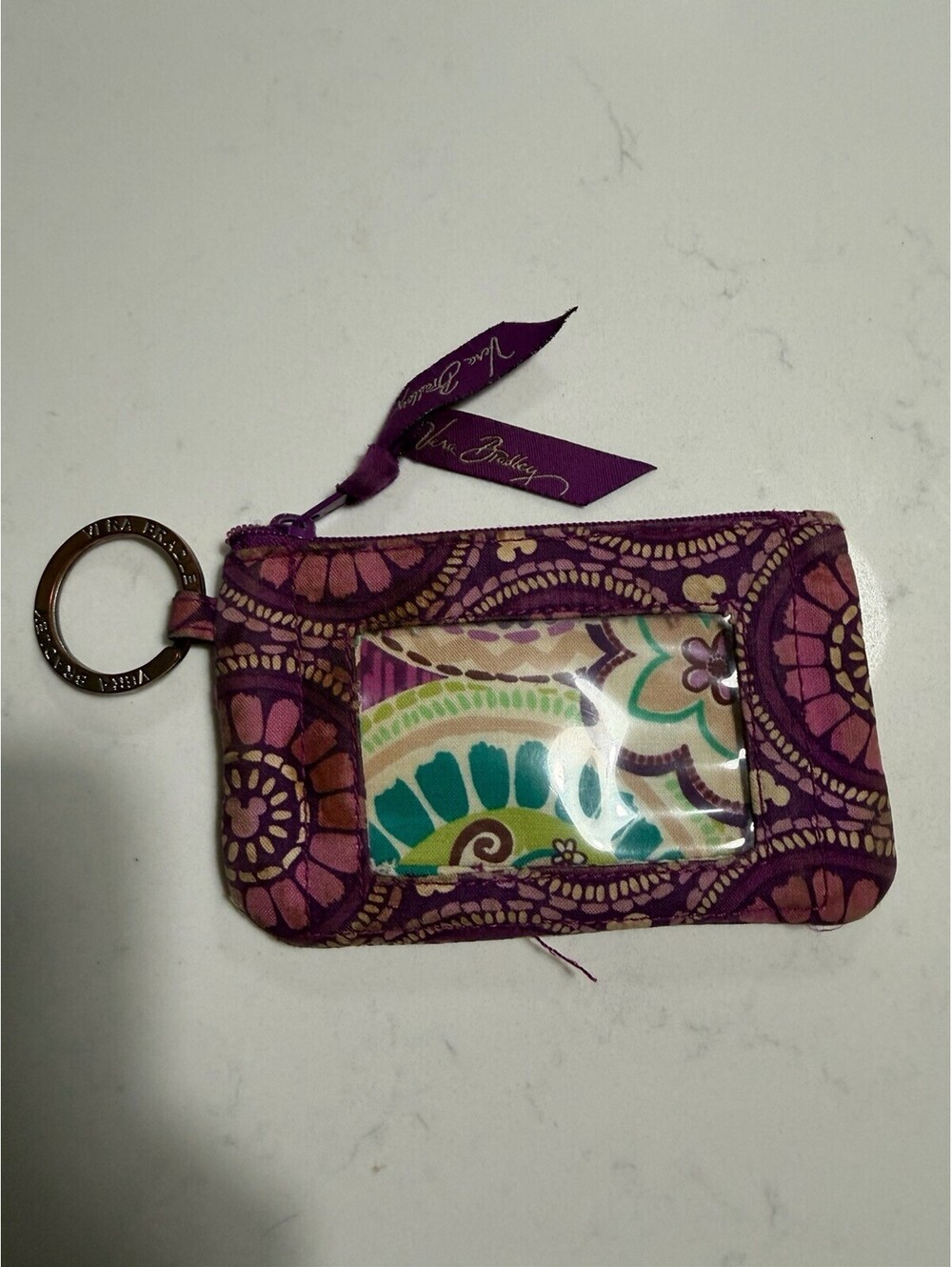 Disney Vera Bradley Purple ID Holder Coin Purse. Mickey Mouse.